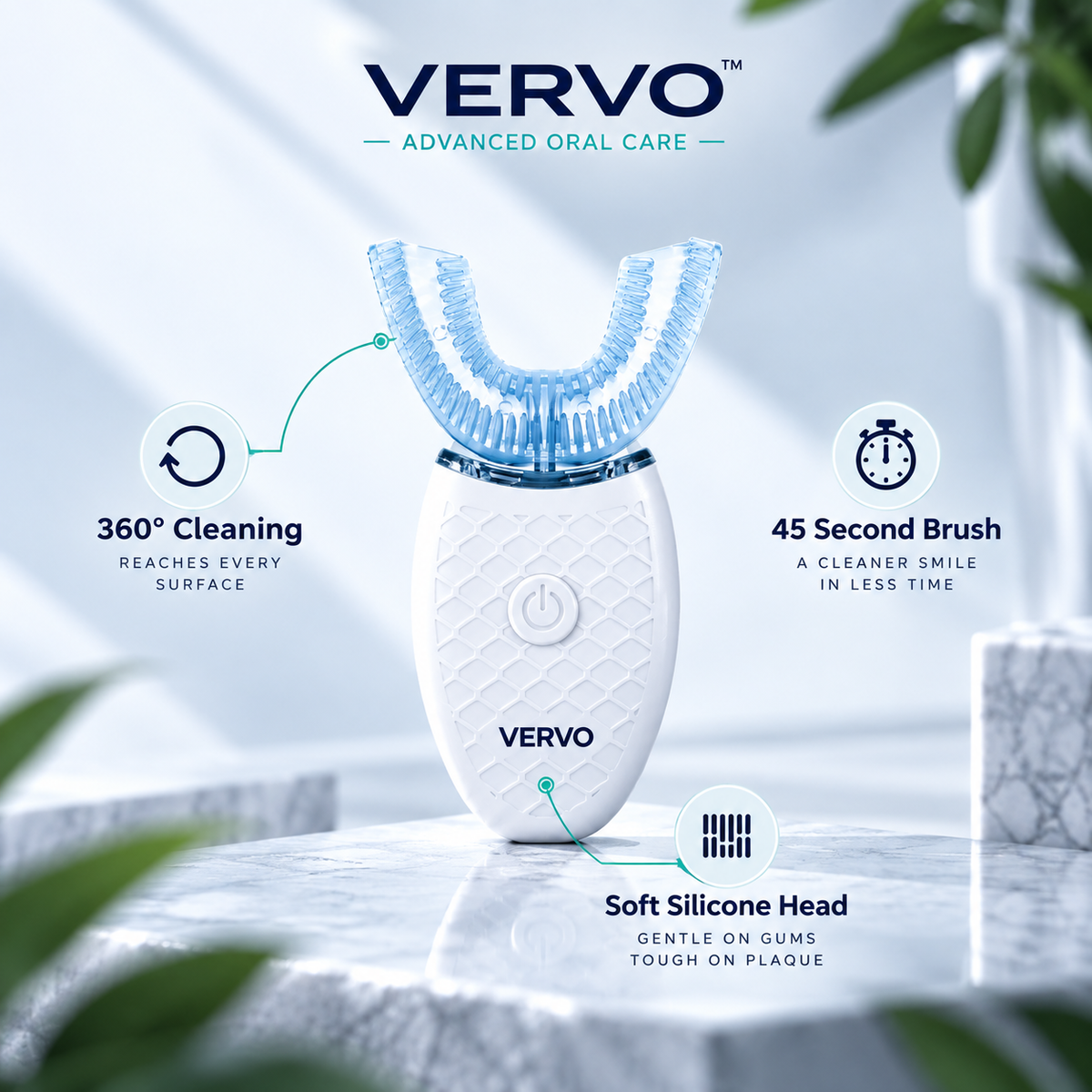 Vervo™ 360 — U-Shaped Electric Toothbrush