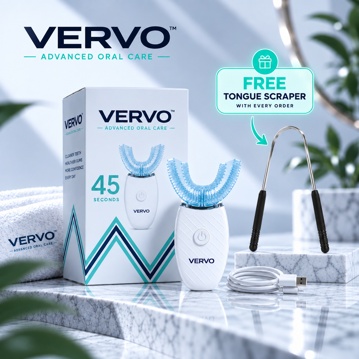Vervo™ 360 — U-Shaped Electric Toothbrush